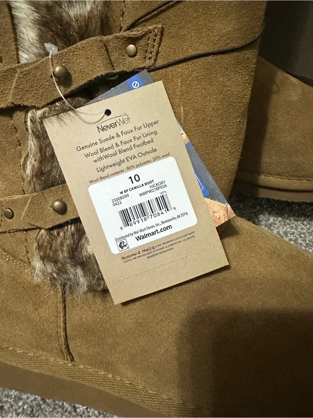BearPaw Women's Tan Faux-Fur Winter Boots